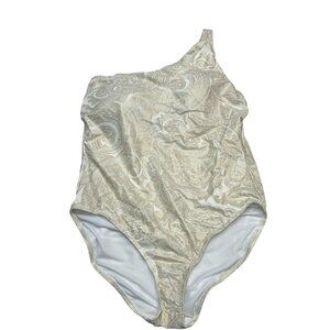 Lauren Ralph Lauren Swimsuit Womens 18W Gold Lux Paisley‎ One Shoulder One Piece